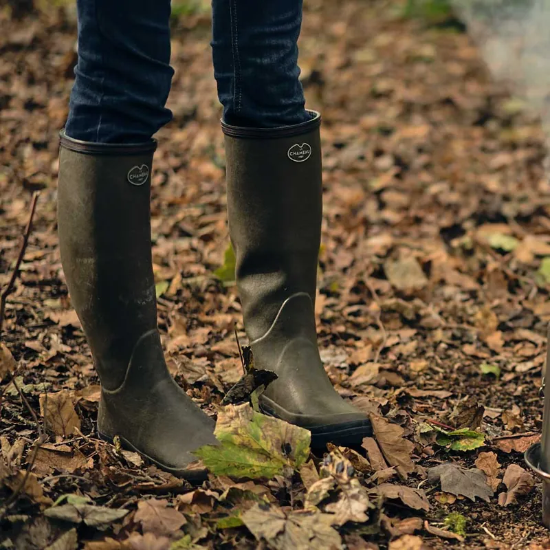 Le Chameau Ladies Giverny Jersey Lined Wellington Boot Vert Chameau-4